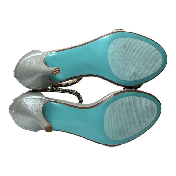 Blue by Betsey Johnson Angie Rhinestone Embellished Sandals Size 6.5 - Picture 4 of 9